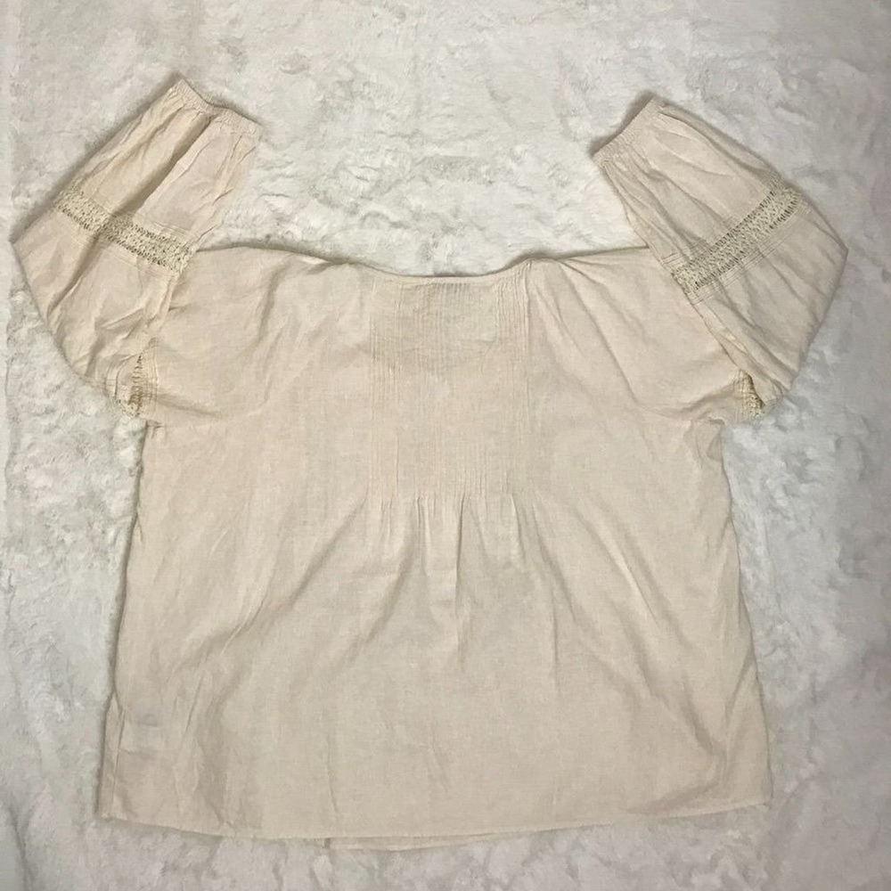 New Madewell Linen-Blend Pintuck Peasant Top XXL (FLAW-SeePhotos) - Picture 7 of 10